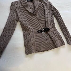 Ralph Lauren Women's Tan Cable Knit Cardigan